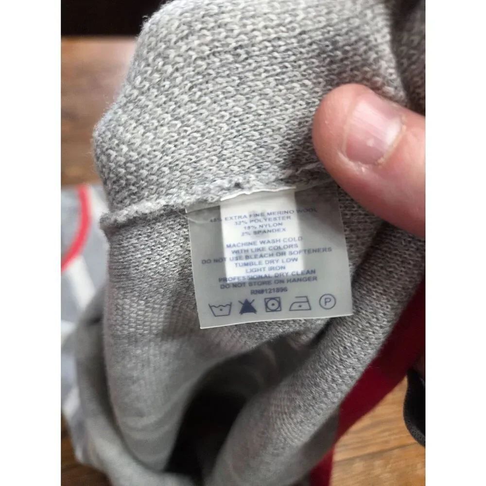 Title Nine wool blend asymmetrical grey&white sweater dress sz Medium - Picture 4 of 4